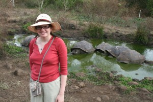 Lydia and Galapagos Tortoises - Santa Cruz, Galapagos Islands