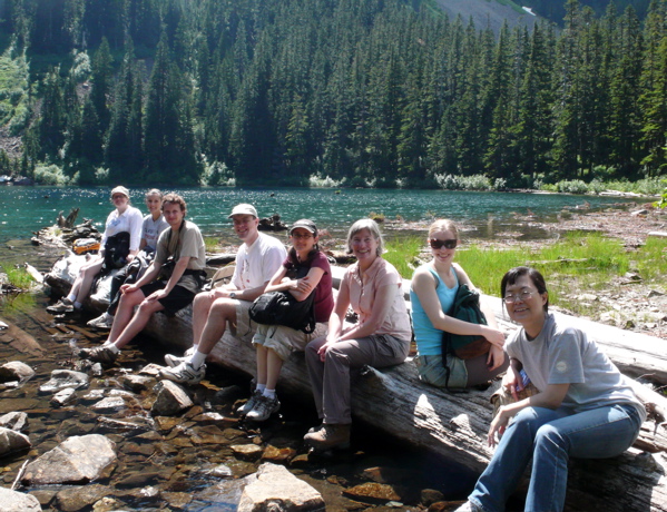 Lab on Log at Lake Annette