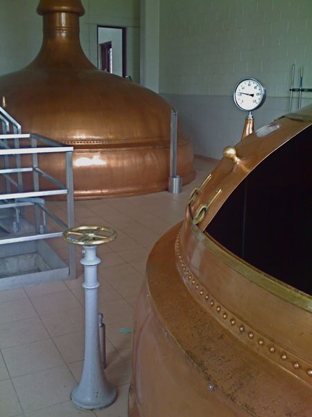 The copper boilers.