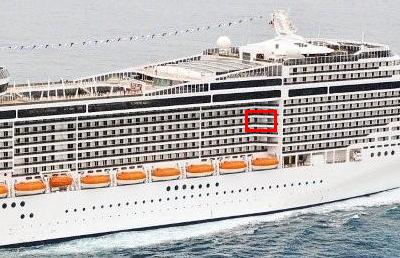 Our cabin is marked by the red rectangle