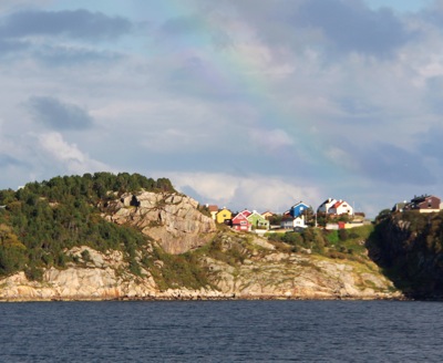 A rainbow at sea